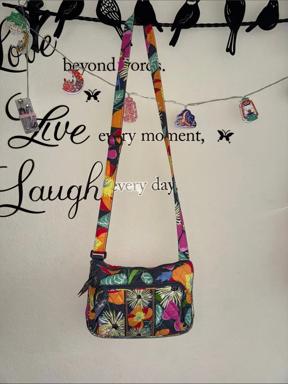 Vera Bradley Floral Crossbody in Multi-Color (Green, Yellow, Pink, Orange)